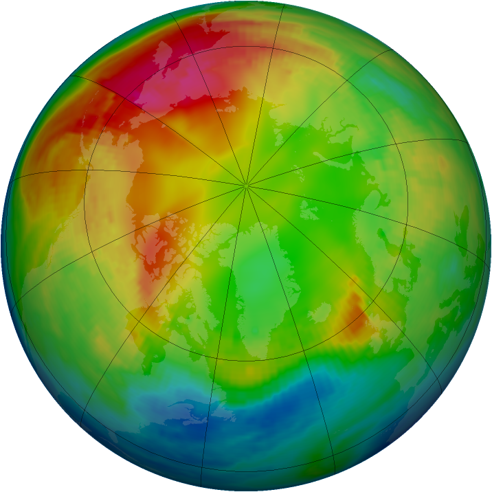 Arctic ozone map for 30 January 1983